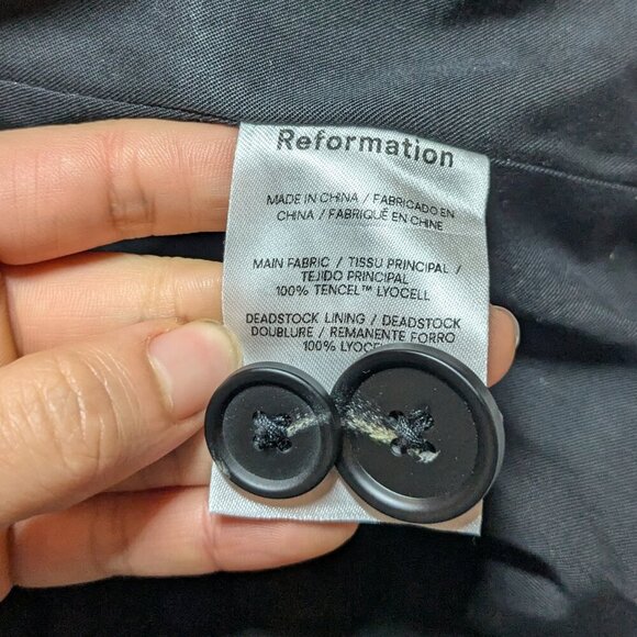 Reformation Black Blazer Classic Relaxed Blazer Single Button Pockets 3X Plus - Picture 7 of 9